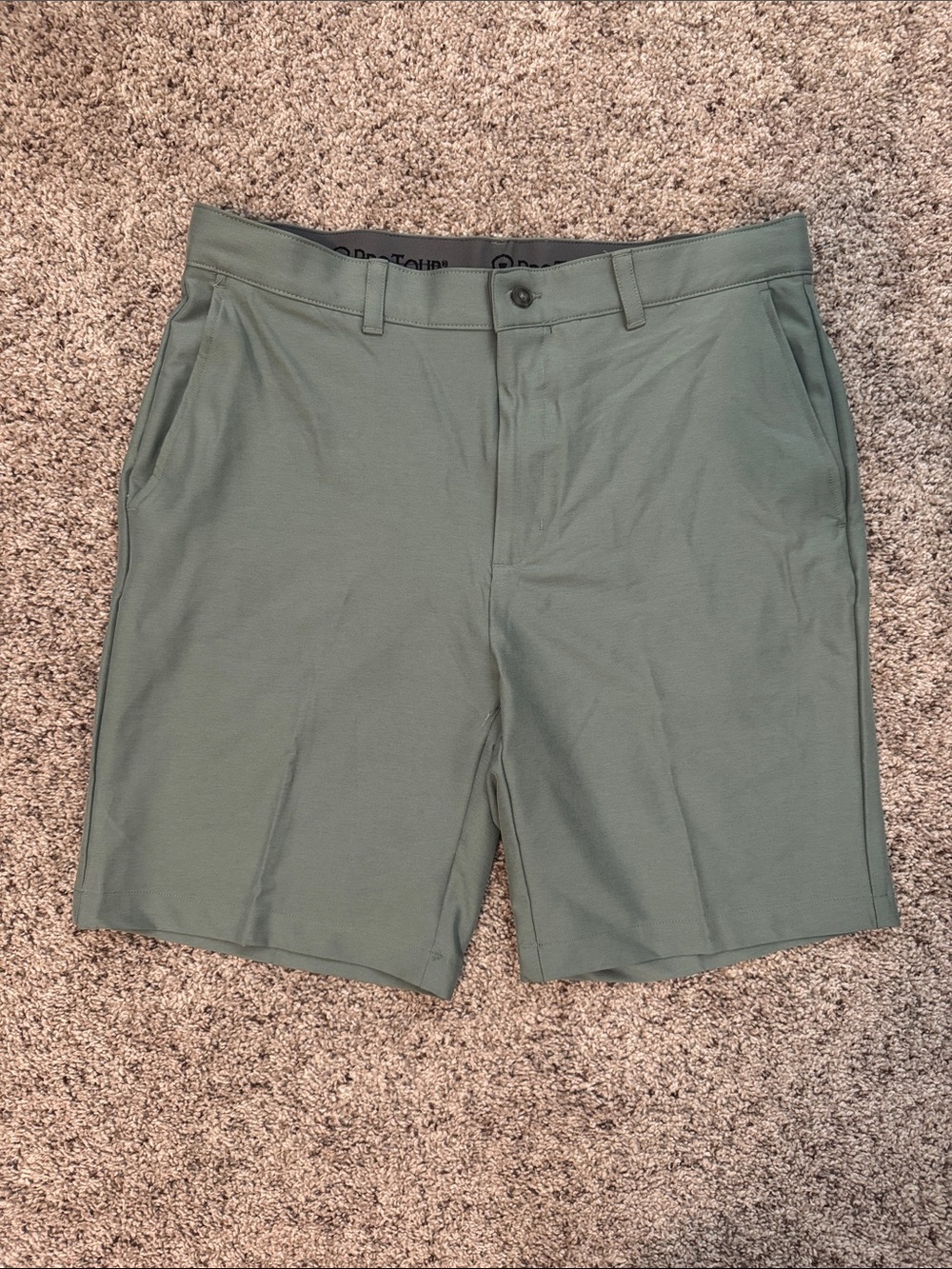 Men's Flat-Front Shorts in Sage Green — Performance Everyday